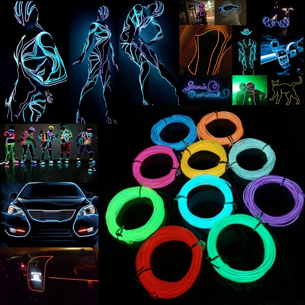 Led El Wire - Glow EL Wire Cable LED Neon