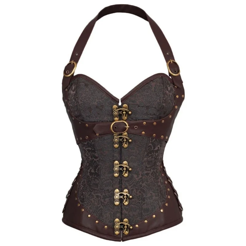 Boning Corset Steel - Corsetto Steampunk Top in osso d'acciaio