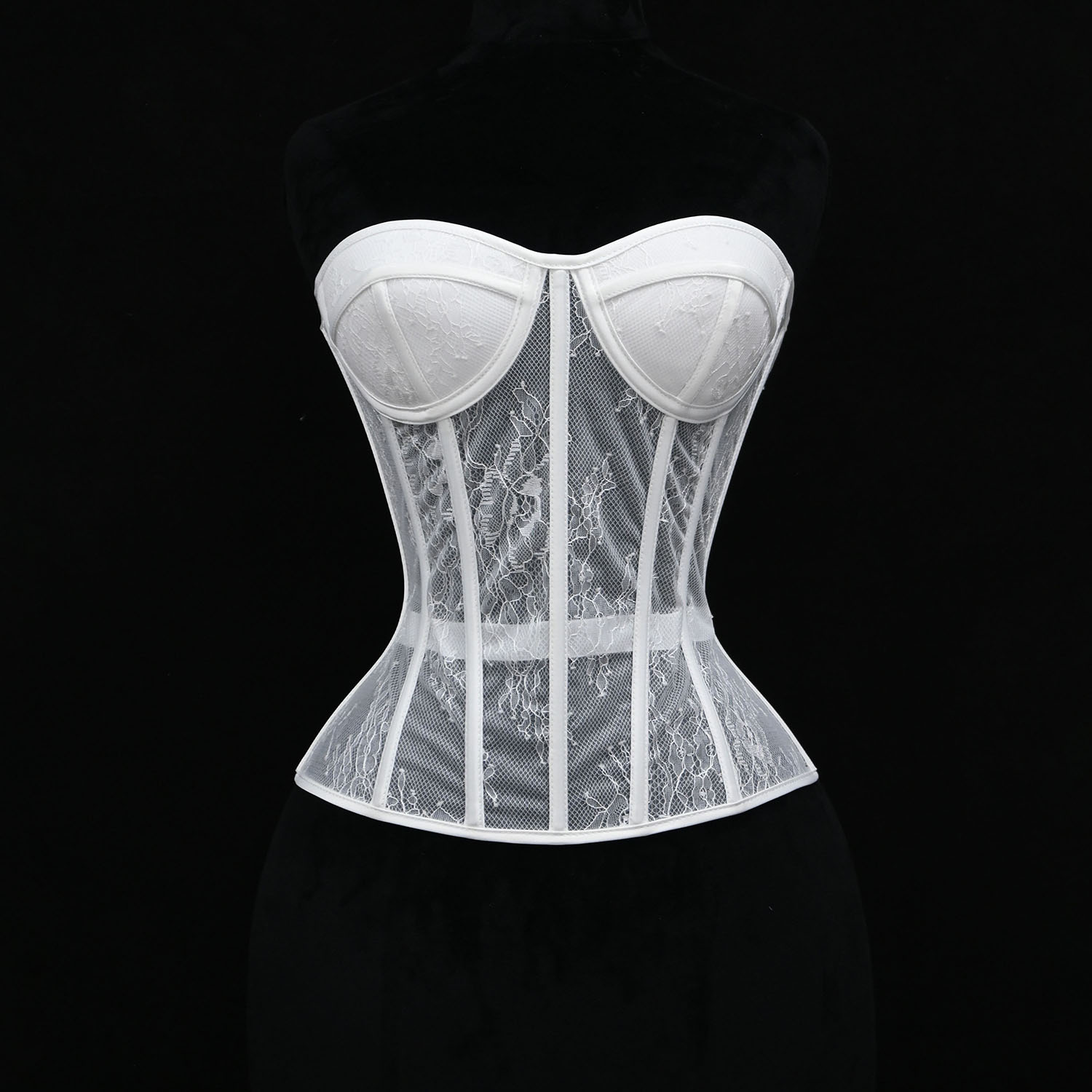 Boning Corset Steel - Corsetto in pizzo senza spalline con