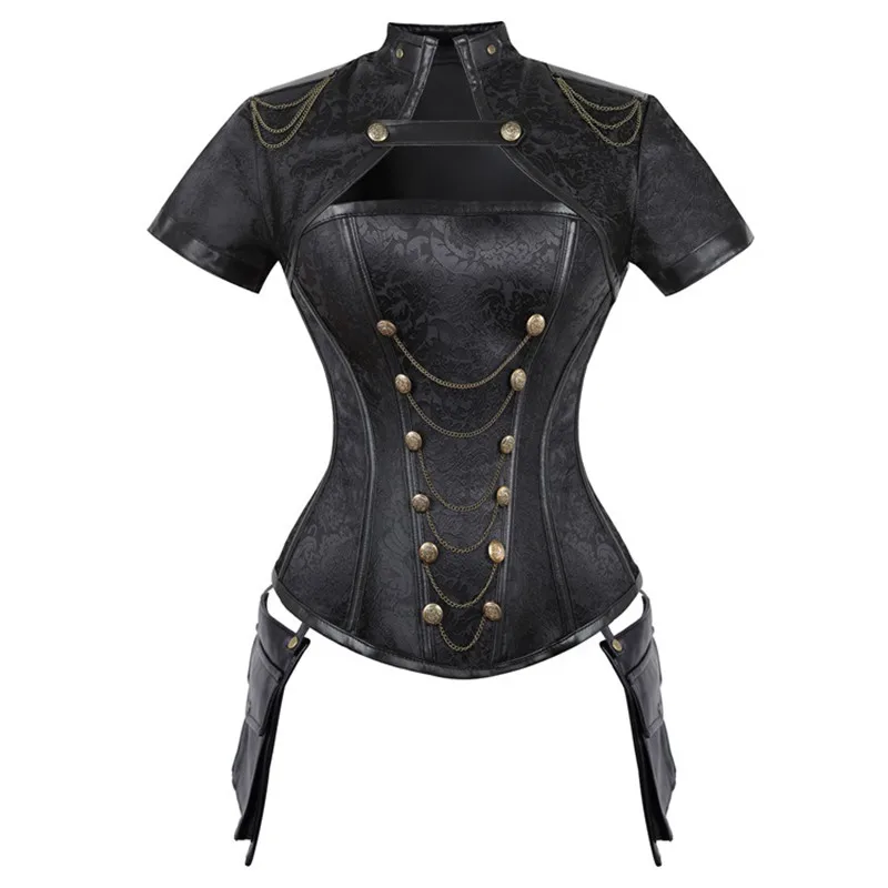 Boning Corset Steel - Corsetto overbust da donna medievale Abbigliamento
