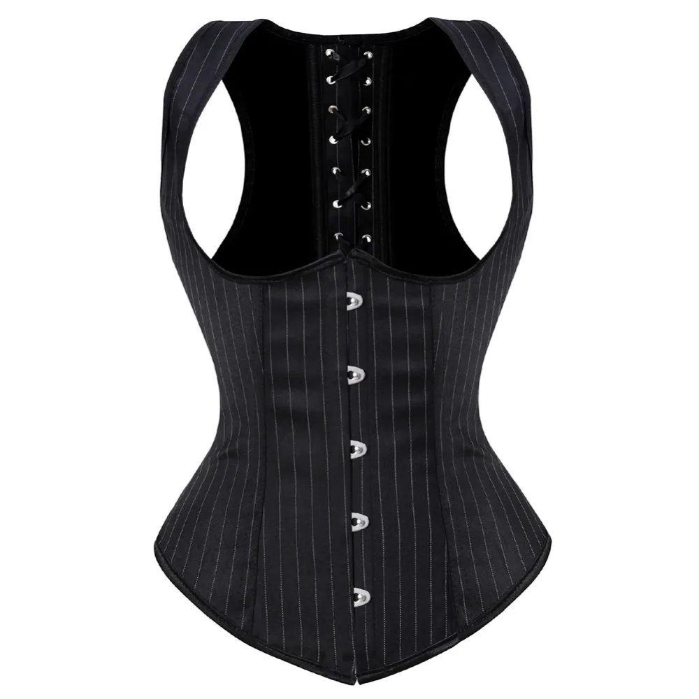 Boning Corset Steel - Corsetto sottoseno jacquard gotico da donna