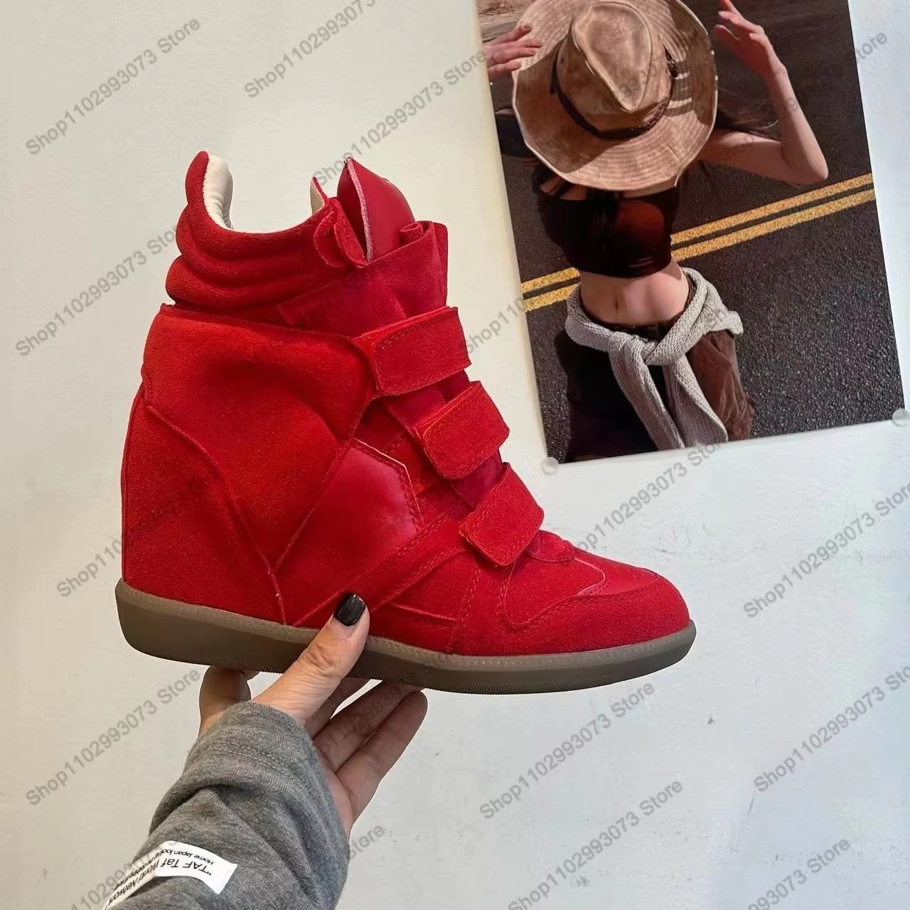 Sneakers da donna con zeppa na - Velcro Hook Loop recensione e prezzo